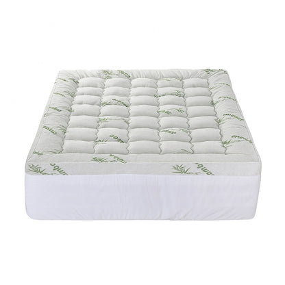 Giselle Bedding 1500GSM Pillowtop Mattress Topper Bamboo Mattress Pad for Back Pain Relief Washable 11cm Thick Bed Cover with 45cm Deep Pocket Queen