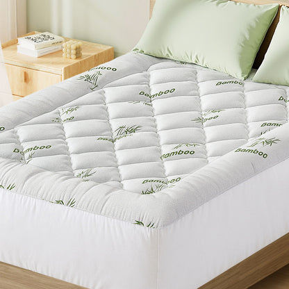 Giselle Bedding 5cm Pillowtop Mattress Topper 1000GSM Thick Soft Bamboo Cooling Pad for Back Pain Relief & TOPPER-BAM-5-D