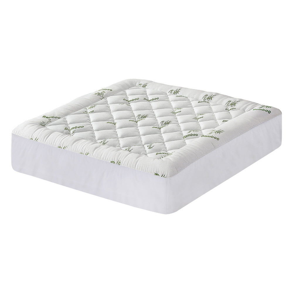 Giselle Bedding 5cm Pillowtop Mattress Topper 1000GSM Thick Soft Bamboo Cooling Pad for Back Pain Relief & TOPPER-BAM-5-K