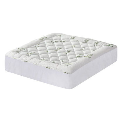 Giselle Bedding 5cm Pillowtop Mattress Topper 1000GSM Thick Soft Bamboo Cooling Pad for Back Pain Relief & TOPPER-BAM-5-K