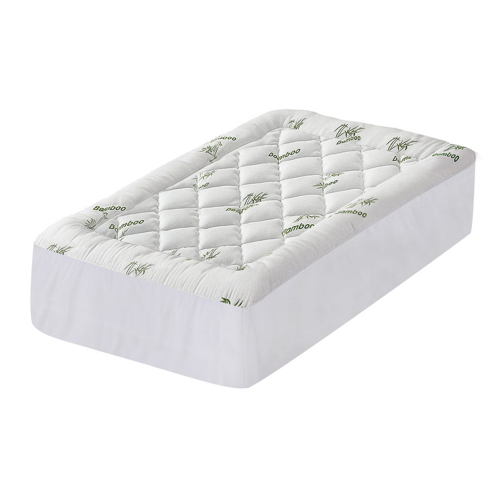 Giselle Bedding 5cm Pillowtop Mattress Topper 1000GSM Thick Soft Bamboo Cooling Pad for Back Pain Relief & TOPPER-BAM-5-KS