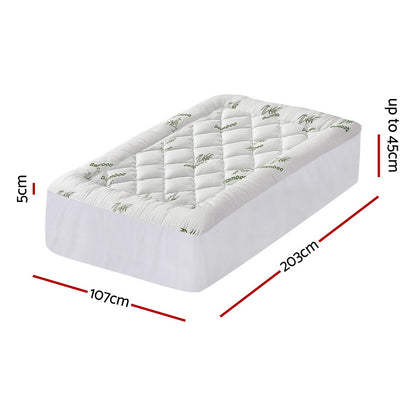 Giselle Bedding 5cm Pillowtop Mattress Topper 1000GSM Thick Soft Bamboo Cooling Pad for Back Pain Relief & TOPPER-BAM-5-KS