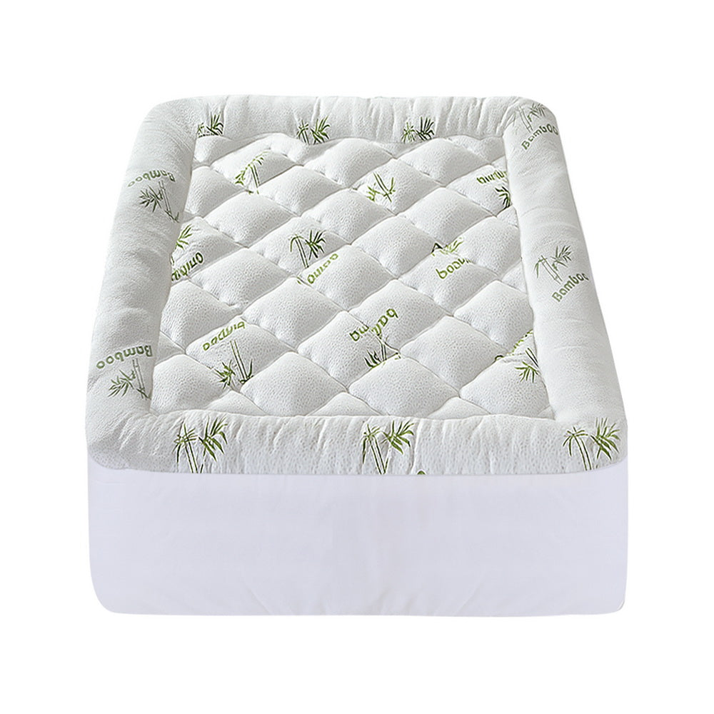 Giselle Bedding 5cm Pillowtop Mattress Topper 1000GSM Thick Soft Bamboo Cooling Pad for Back Pain Relief & TOPPER-BAM-5-KS