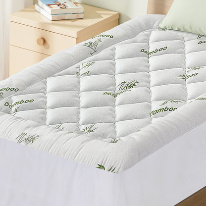 Giselle Bedding 5cm Pillowtop Mattress Topper 1000GSM Thick Soft Bamboo Cooling Pad for Back Pain Relief & TOPPER-BAM-5-KS