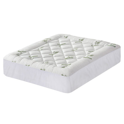 Giselle Bedding 5cm Pillowtop Mattress Topper 1000GSM Thick Soft Bamboo Cooling Pad for Back Pain Relief & TOPPER-BAM-5-Q