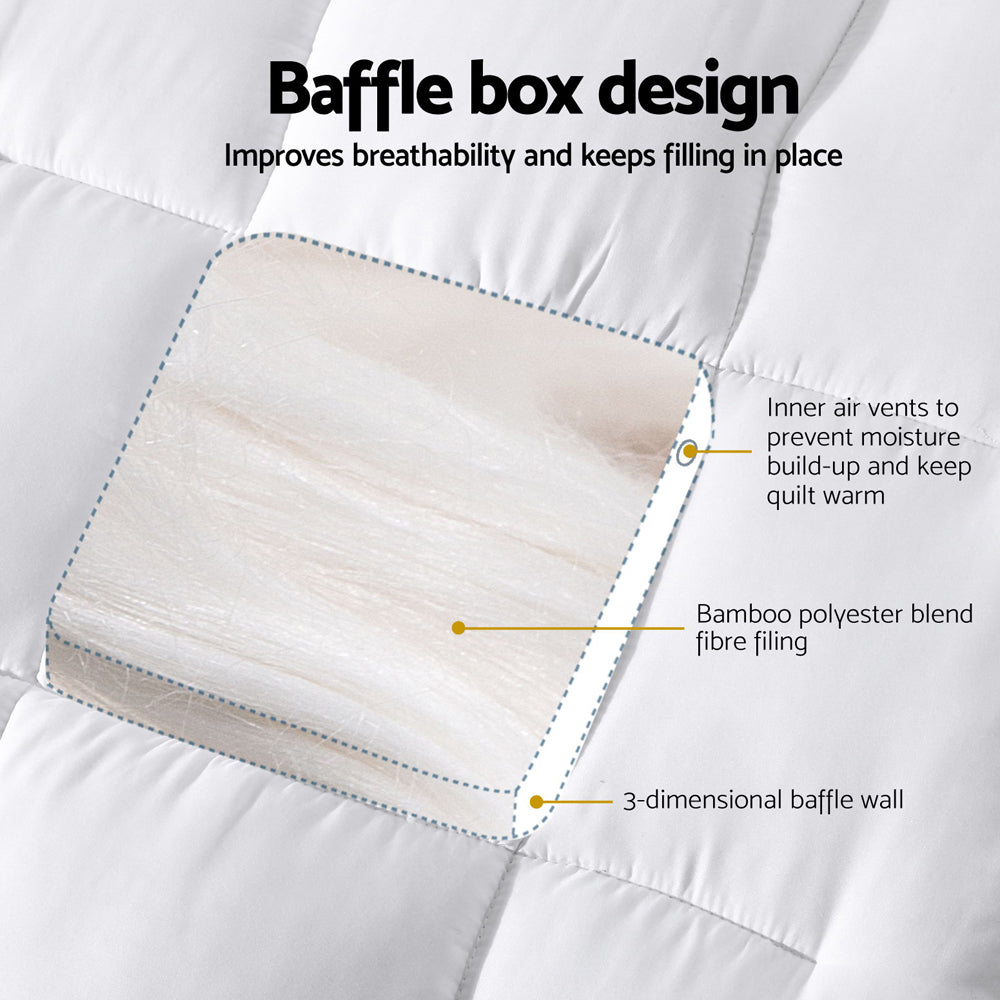 Giselle Bedding Baby Cot Pillowtop Mattress Topper 750GSM Bamboo Cooling Pad for Temperature Regulation, TOPPER-BAM-COT-WH