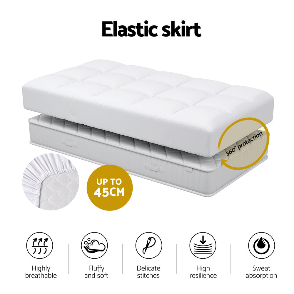 Giselle Bedding Baby Cot Pillowtop Mattress Topper 750GSM Bamboo Cooling Pad for Temperature Regulation, TOPPER-BAM-COT-WH