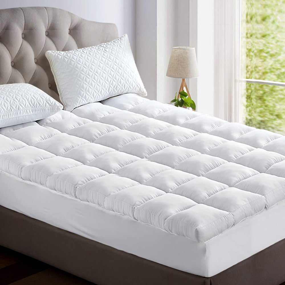 Giselle Bedding 5cm Bamboo Pillowtop Mattress Topper 1000GSM Mattress Pad for Back Pain Relief Washable TOPPER-BAM-D
