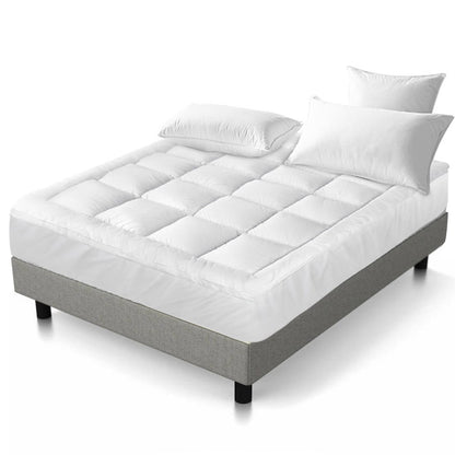Giselle Bedding 5cm Bamboo Pillowtop Mattress Topper 1000GSM Mattress Pad for Back Pain Relief Washable TOPPER-BAM-D