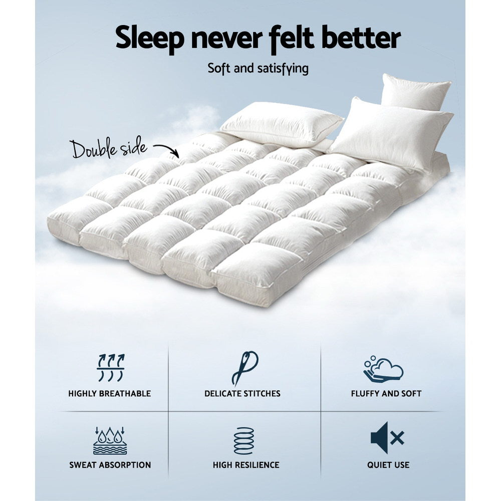 Giselle Bedding 5cm Bamboo Pillowtop Mattress Topper 1000GSM Mattress Pad for Back Pain Relief Washable TOPPER-BAM-K
