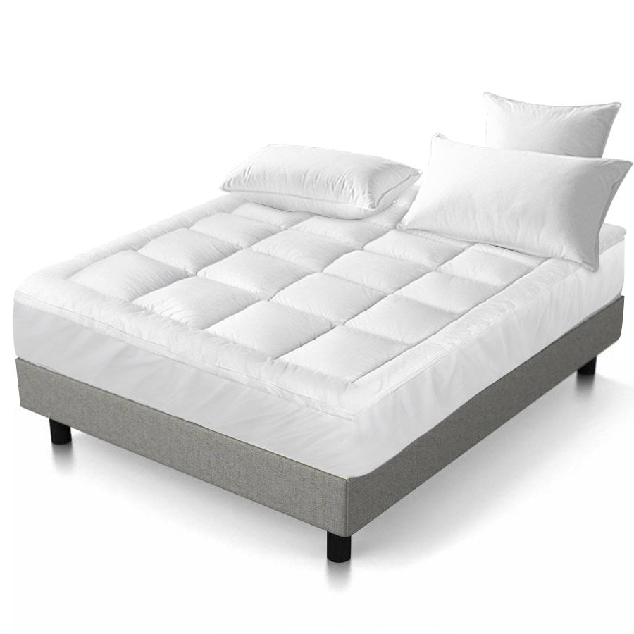 Giselle Bedding 5cm Bamboo Pillowtop Mattress Topper 1000GSM Mattress Pad for Back Pain Relief Washable TOPPER-BAM-K