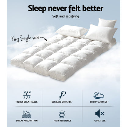 Giselle Bedding 5cm Bamboo Pillowtop Mattress Topper 1000GSM Mattress Pad for Back Pain Relief Washable TOPPER-BAM-KS