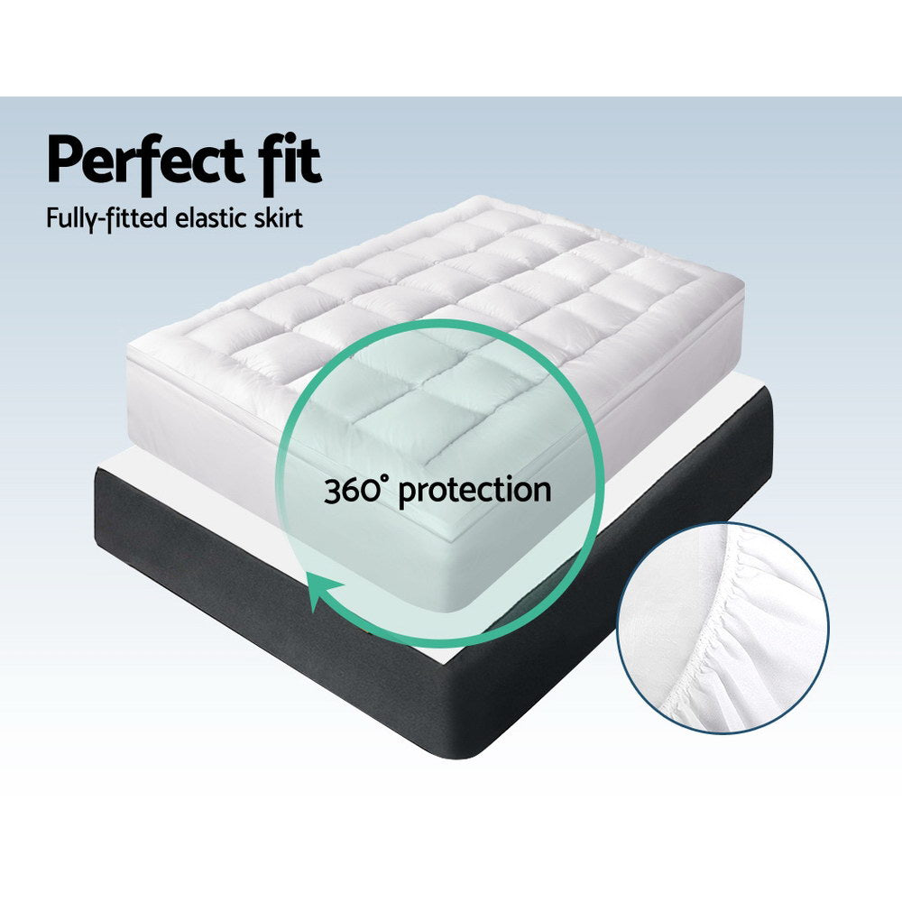 Giselle Bedding 5cm Bamboo Pillowtop Mattress Topper 1000GSM Mattress Pad for Back Pain Relief Washable TOPPER-BAM-Q