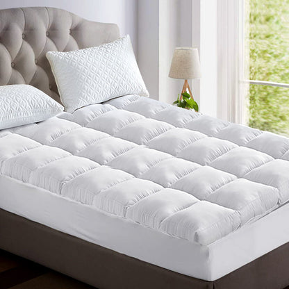 Giselle Bedding 5cm Bamboo Pillowtop Mattress Topper 1000GSM Mattress Pad for Back Pain Relief Washable TOPPER-BAM-S