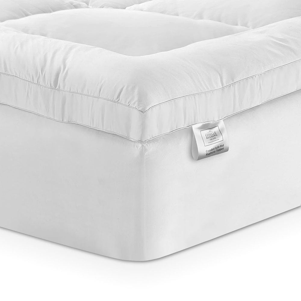 Giselle Bedding 5cm Bamboo Pillowtop Mattress Topper 1000GSM Mattress Pad for Back Pain Relief Washable TOPPER-BAM-S