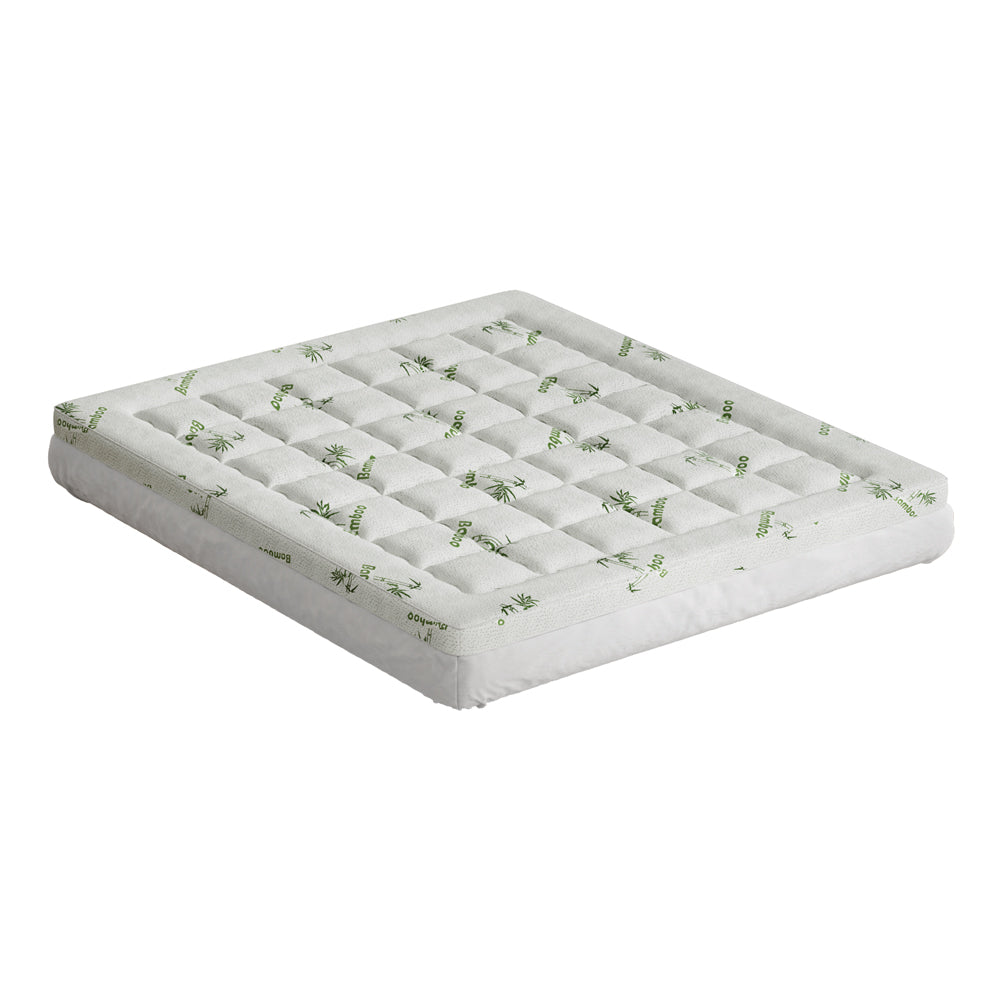 Giselle Bedding Pillowtop Mattress Topper 7.5cm Thick Bamboo Pad for Back Pain Relief Washable Skin-friendly TOPPER-BAM75-K