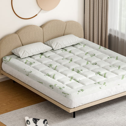 Giselle Bedding Pillowtop Mattress Topper 7.5cm Thick Bamboo Pad for Back Pain Relief Washable Skin-friendly TOPPER-BAM75-K