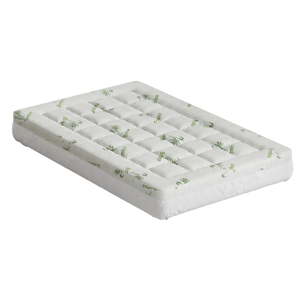 Giselle Bedding Pillowtop Mattress Topper 7.5cm Thick Bamboo Pad for Back Pain Relief Washable Skin-friendly TOPPER-BAM75-KS