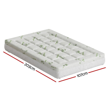 Giselle Bedding Pillowtop Mattress Topper 7.5cm Thick Bamboo Pad for Back Pain Relief Washable Skin-friendly TOPPER-BAM75-KS
