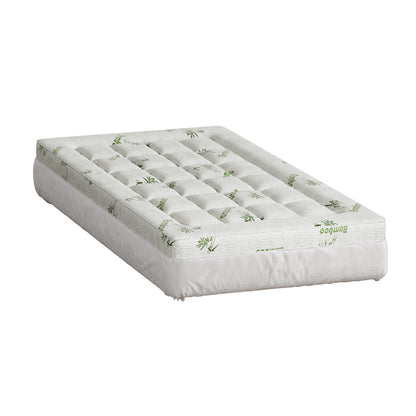 Giselle Bedding Pillowtop Mattress Topper 7.5cm Thick Bamboo Pad for Back Pain Relief Washable Skin-friendly TOPPER-BAM75-S