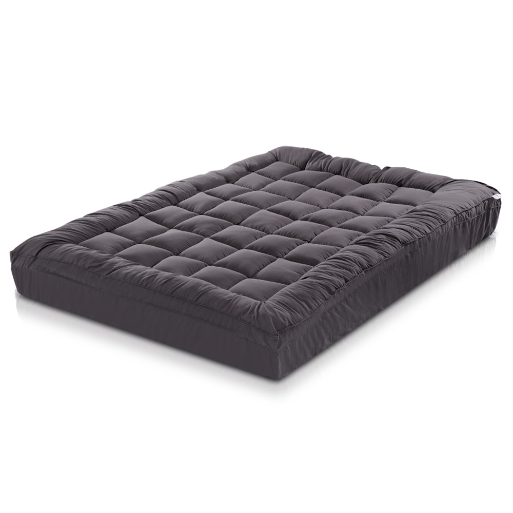 Giselle Bedding Bamboo Charcoal Filling Pillowtop Topper 1000GSM 5cm Thick Pillowtop Pad for Back Pain Relief TOPPER-CHAR-K