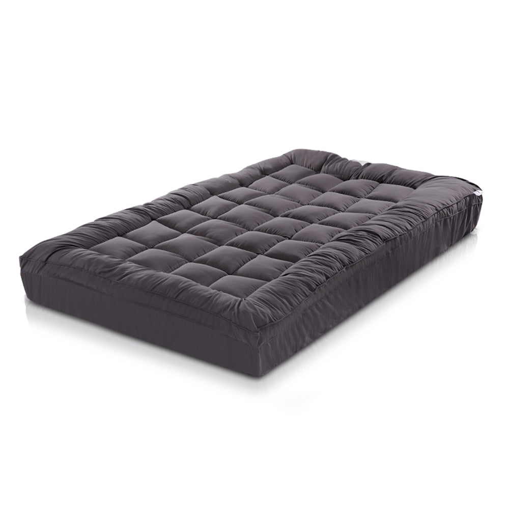 Giselle Bedding Bamboo Charcoal Filling Pillowtop Topper 1000GSM 5cm Thick Pillowtop Pad for Back Pain Relief TOPPER-CHAR-S