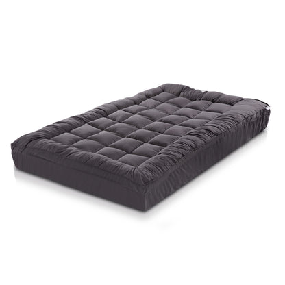 Giselle Bedding Bamboo Charcoal Filling Pillowtop Topper 1000GSM 5cm Thick Pillowtop Pad for Back Pain Relief TOPPER-CHAR-S