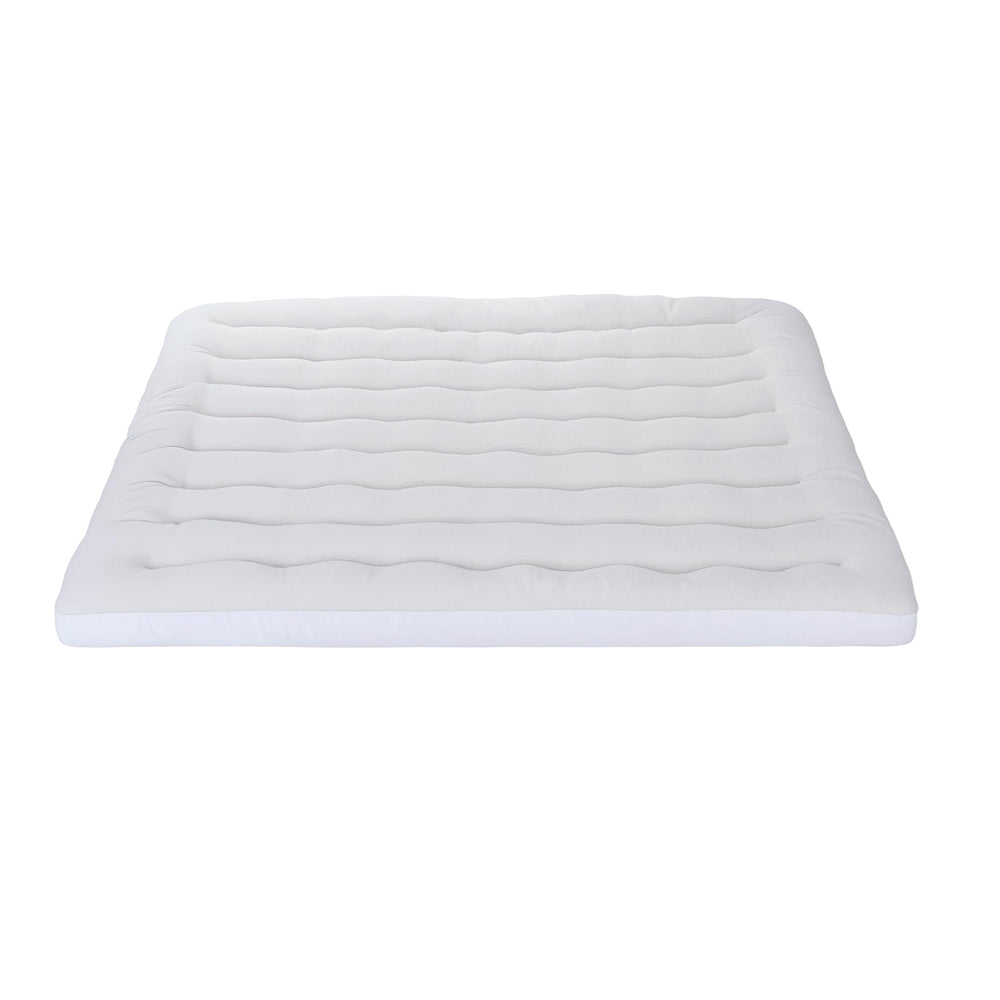 Giselle Bedding Pillowtop Mattress Topper 5cm Reversible Cooling & Soft Coral Fleece Pad for Back Pain Relief, Washable Skin-friendly Bed Protector with 45cm Deep Pocket King