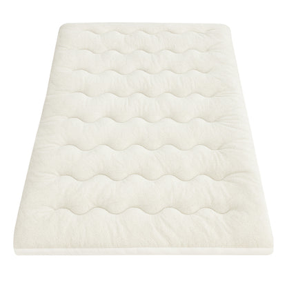 Giselle Bedding Pillowtop Mattress Topper 5cm Reversible Cooling & Soft Coral Fleece Pad for Back Pain TOPPER-DS-KS