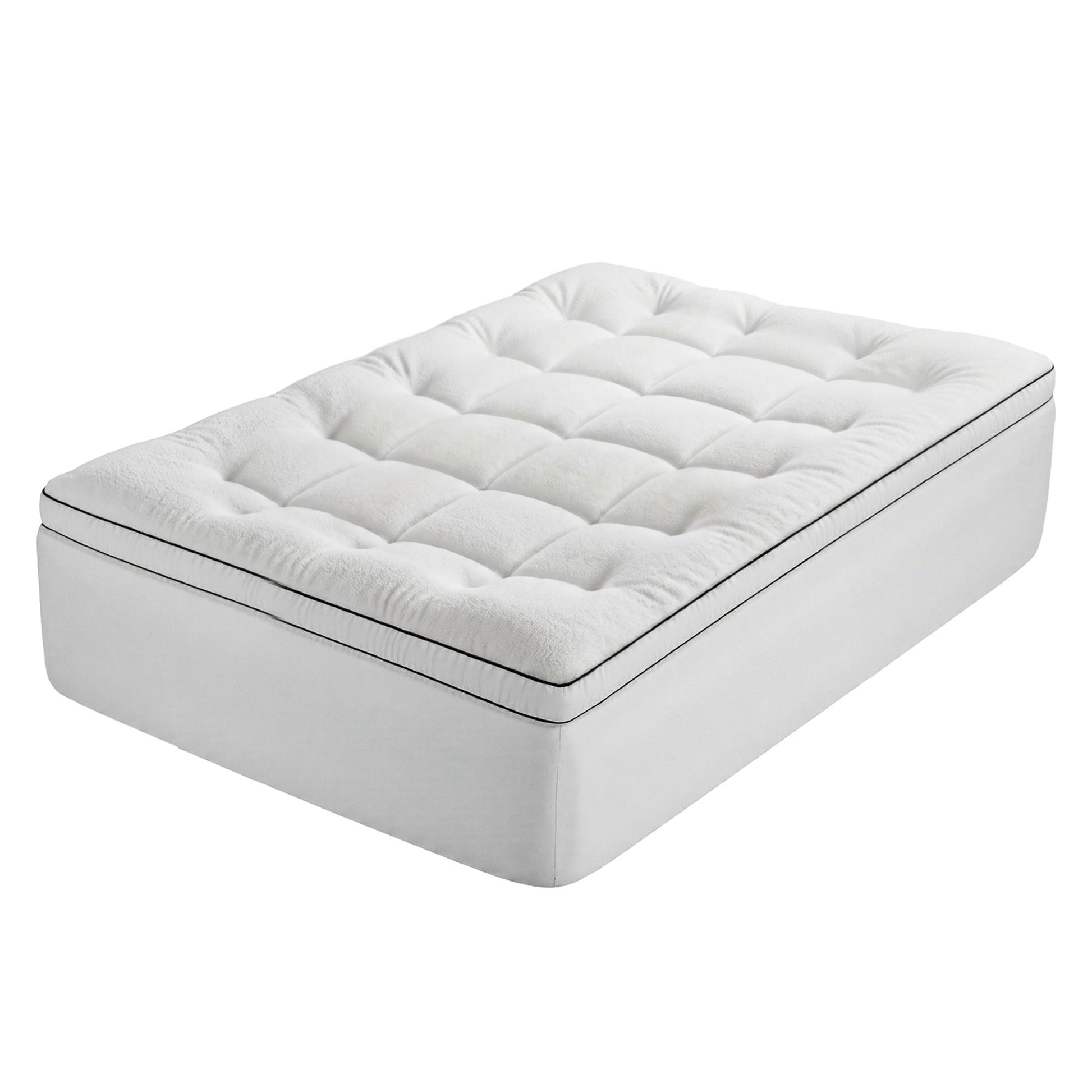 Giselle Bedding Double Mattress Topper 5cm Coral Fleece TOPPER-FLEECE-5-D