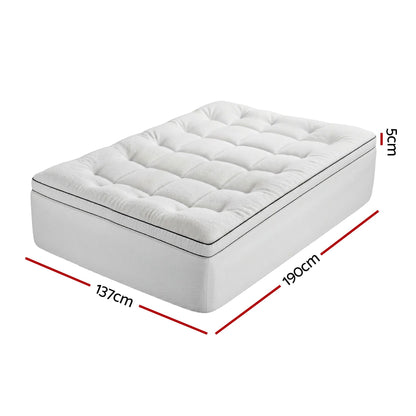 Giselle Bedding Double Mattress Topper 5cm Coral Fleece TOPPER-FLEECE-5-D