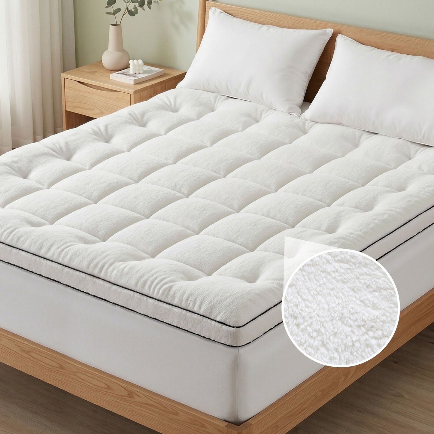 Giselle Bedding King Mattress Topper 5cm Coral Fleece TOPPER-FLEECE-5-K