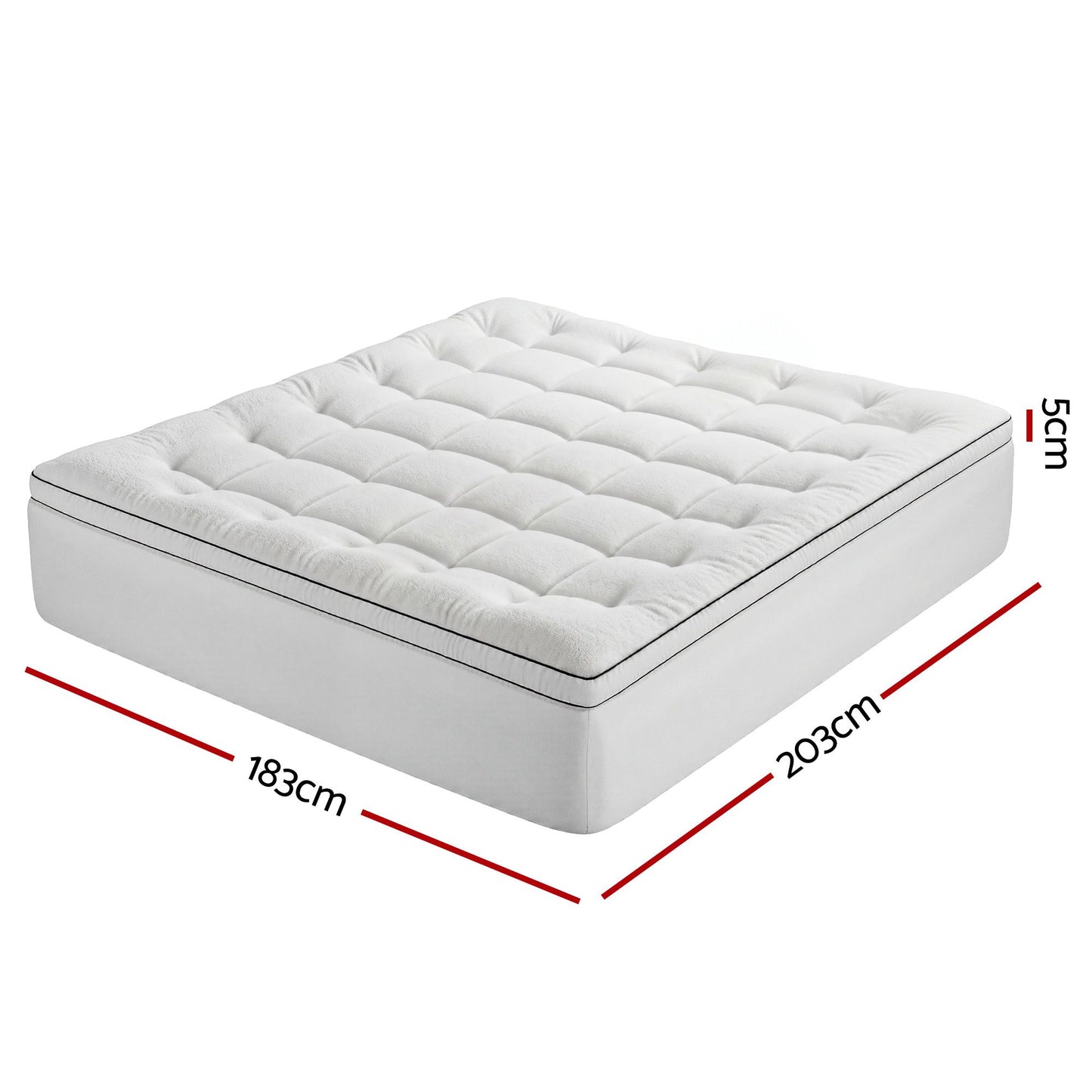 Giselle Bedding King Mattress Topper 5cm Coral Fleece TOPPER-FLEECE-5-K