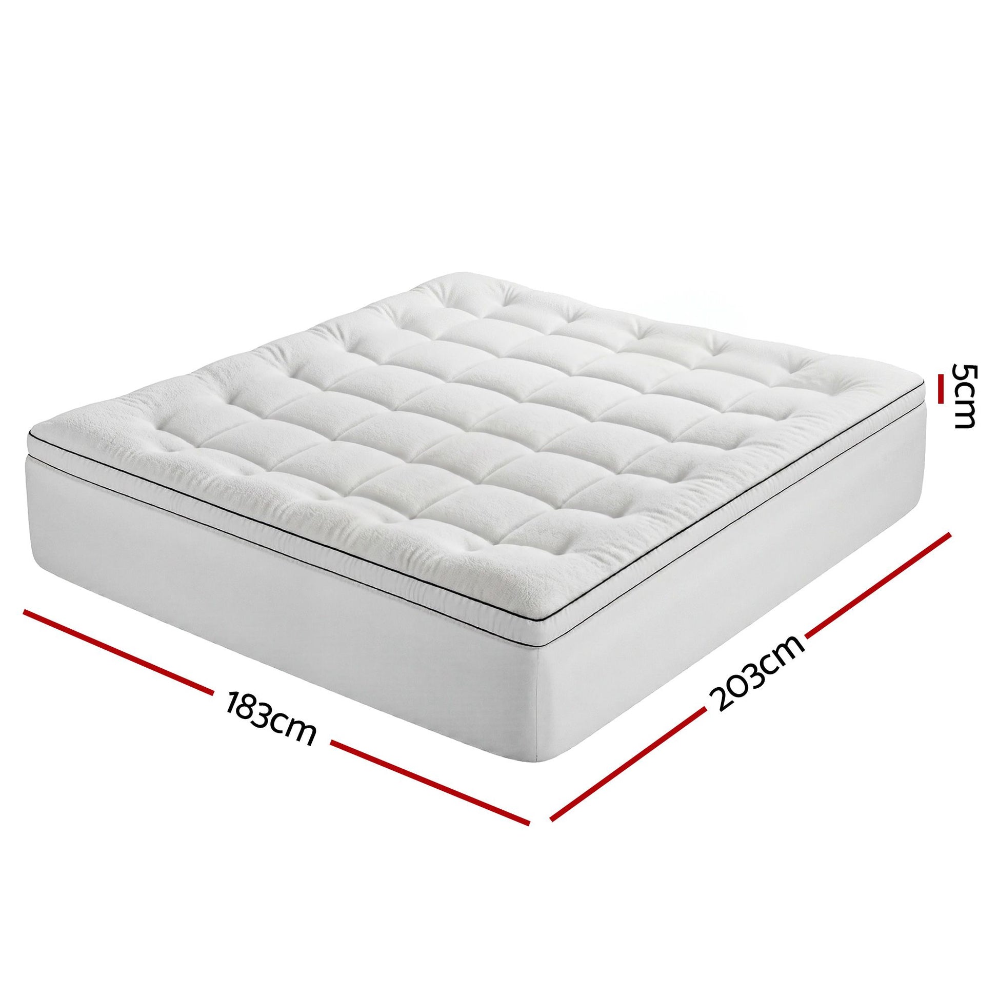 Giselle Bedding King Mattress Topper 5cm Coral Fleece TOPPER-FLEECE-5-K