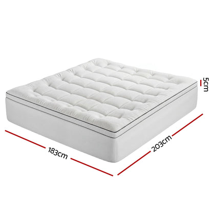 Giselle Bedding King Mattress Topper 5cm Coral Fleece TOPPER-FLEECE-5-K