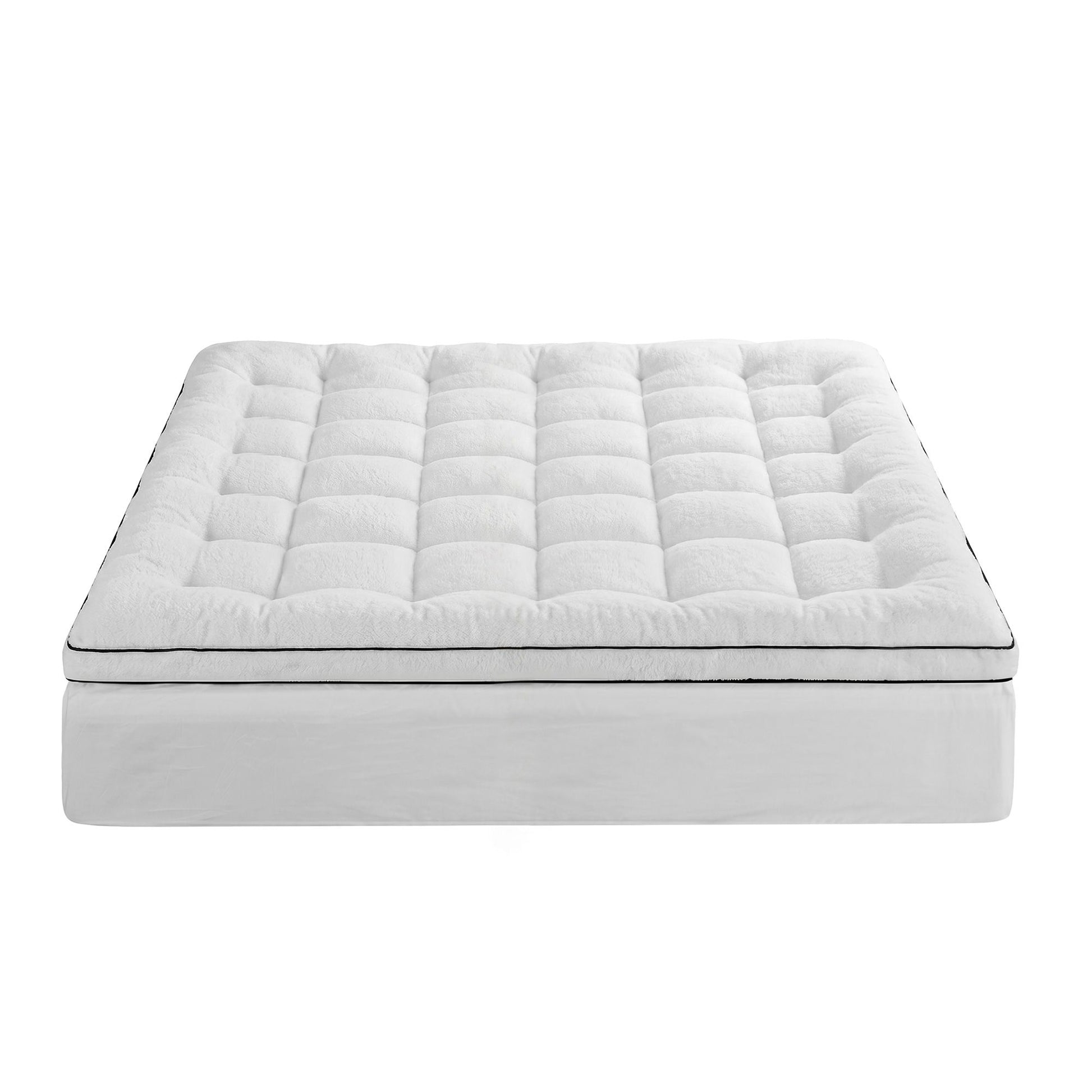Giselle Bedding King Mattress Topper 5cm Coral Fleece TOPPER-FLEECE-5-K