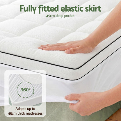 Giselle Bedding King Mattress Topper 5cm Coral Fleece TOPPER-FLEECE-5-K