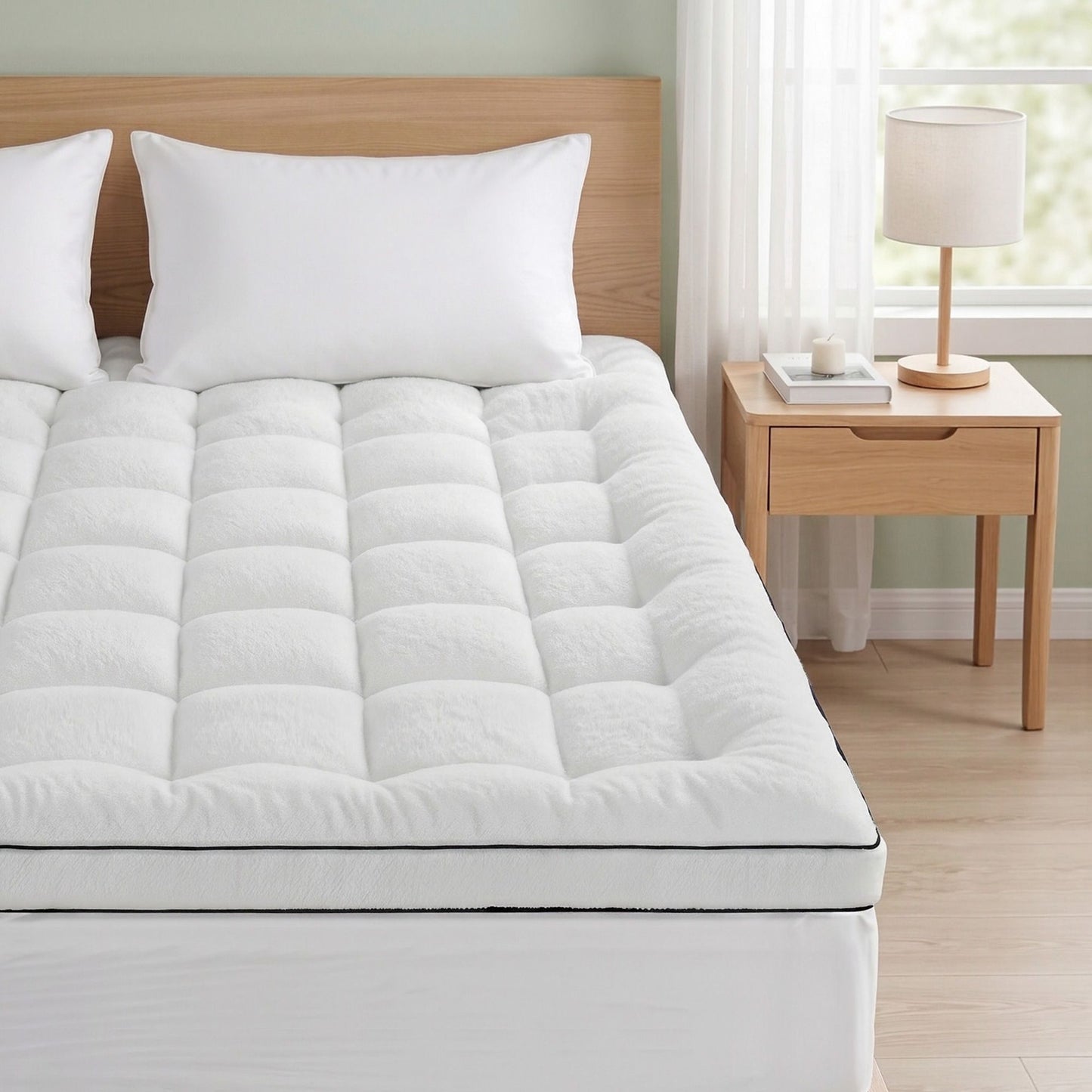 Giselle Bedding King Mattress Topper 5cm Coral Fleece TOPPER-FLEECE-5-K