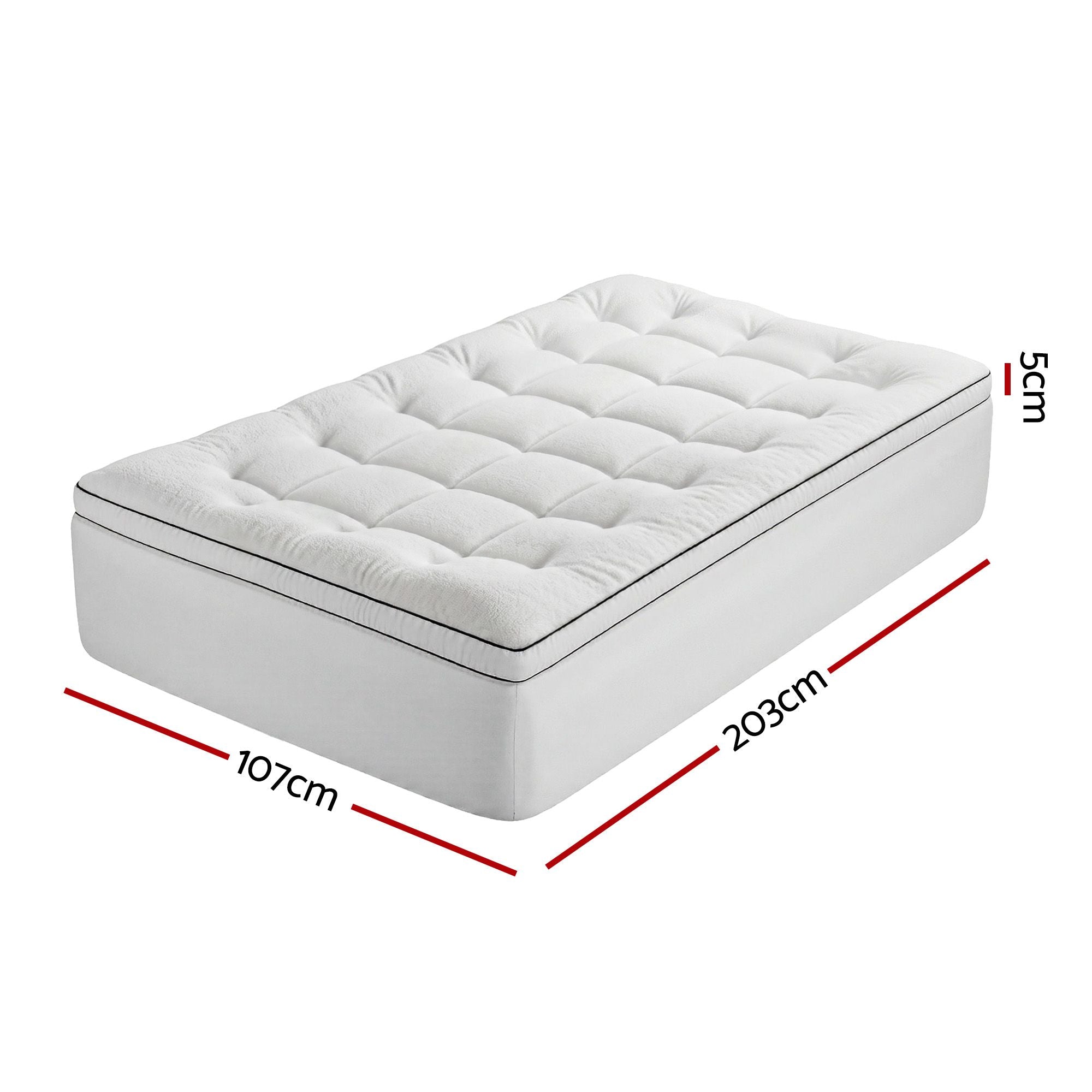 Giselle Bedding King Single Mattress Topper 5cm Coral Fleece