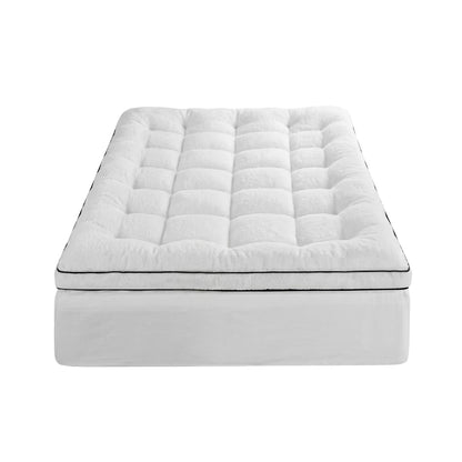 Giselle Bedding King Single Mattress Topper 5cm Coral Fleece TOPPER-FLEECE-5-KS