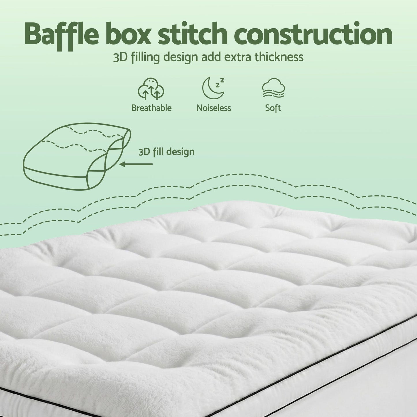 Giselle Bedding King Single Mattress Topper 5cm Coral Fleece TOPPER-FLEECE-5-KS