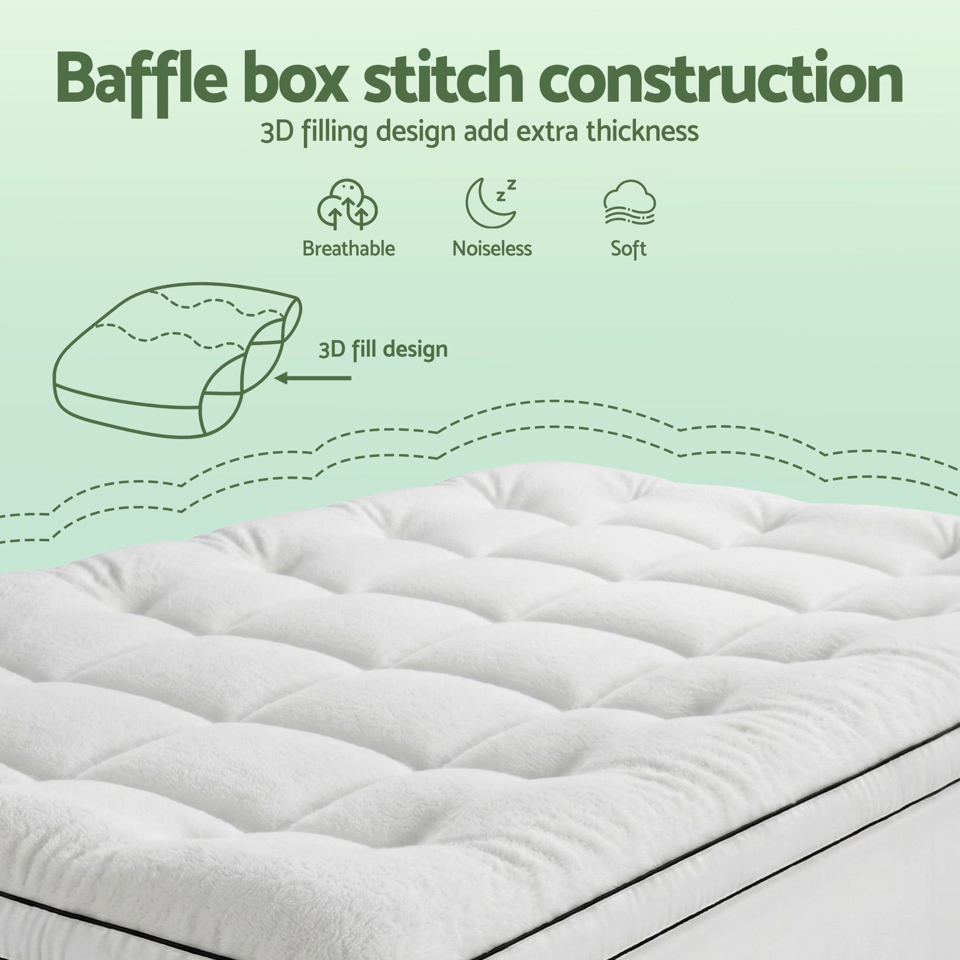 Giselle Bedding King Single Mattress Topper 5cm Coral Fleece TOPPER-FLEECE-5-KS