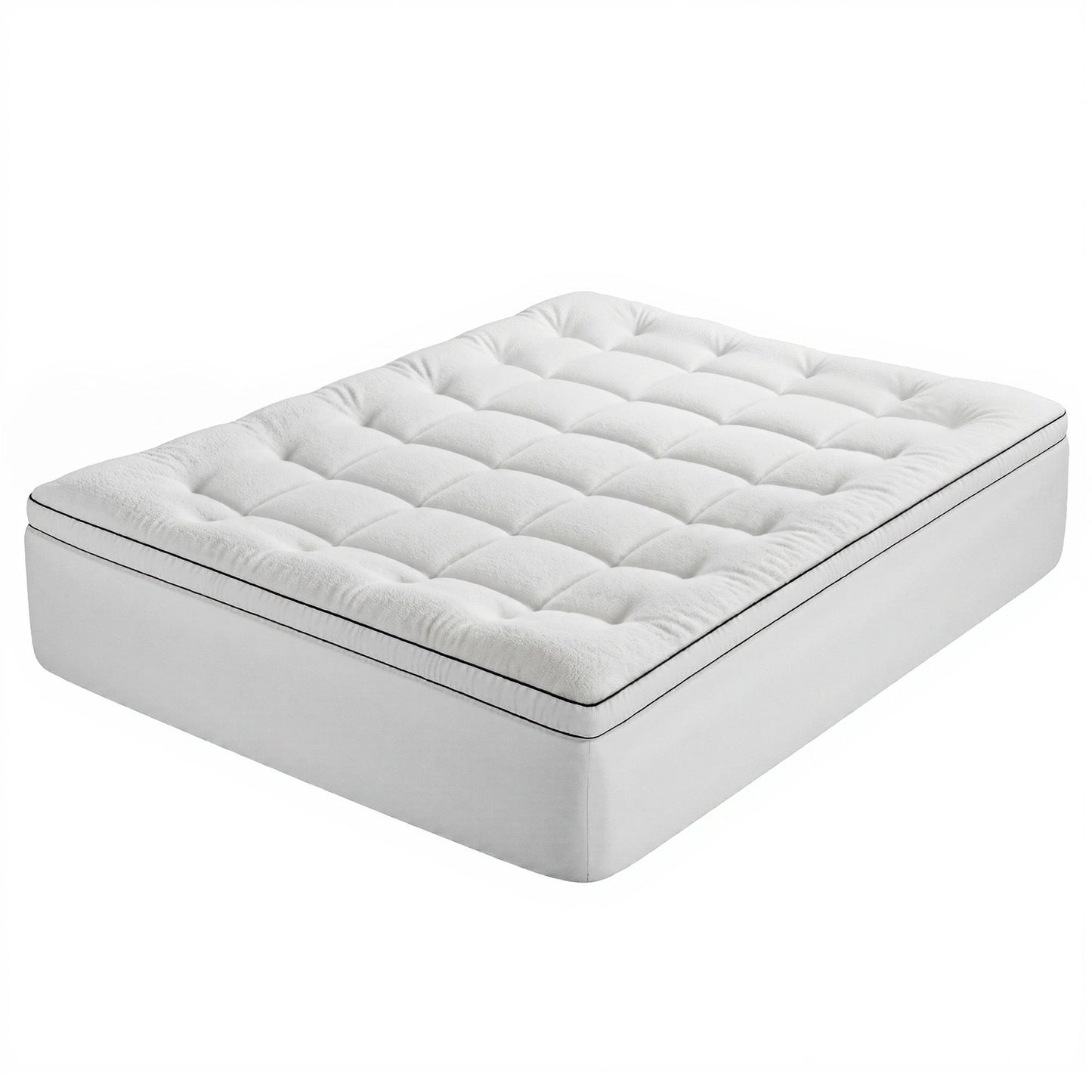Giselle Bedding Queen Mattress Topper 5cm Coral Fleece TOPPER-FLEECE-5-Q