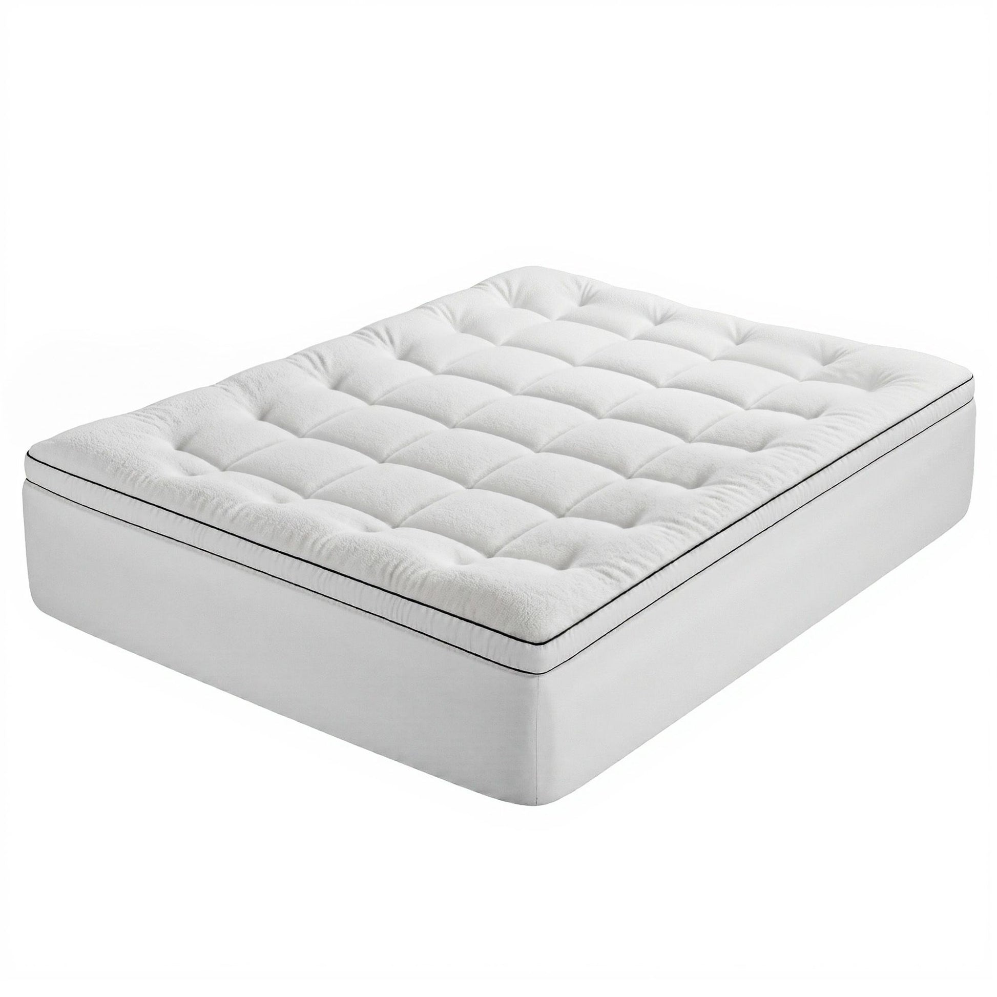 Giselle Bedding Queen Mattress Topper 5cm Coral Fleece TOPPER-FLEECE-5-Q