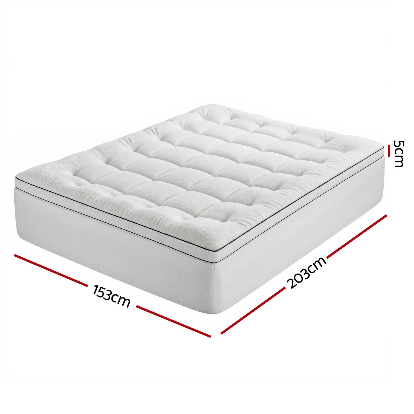 Giselle Bedding Queen Mattress Topper 5cm Coral Fleece TOPPER-FLEECE-5-Q