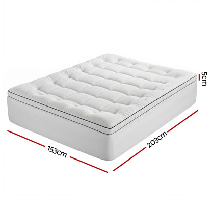 Giselle Bedding Queen Mattress Topper 5cm Coral Fleece TOPPER-FLEECE-5-Q