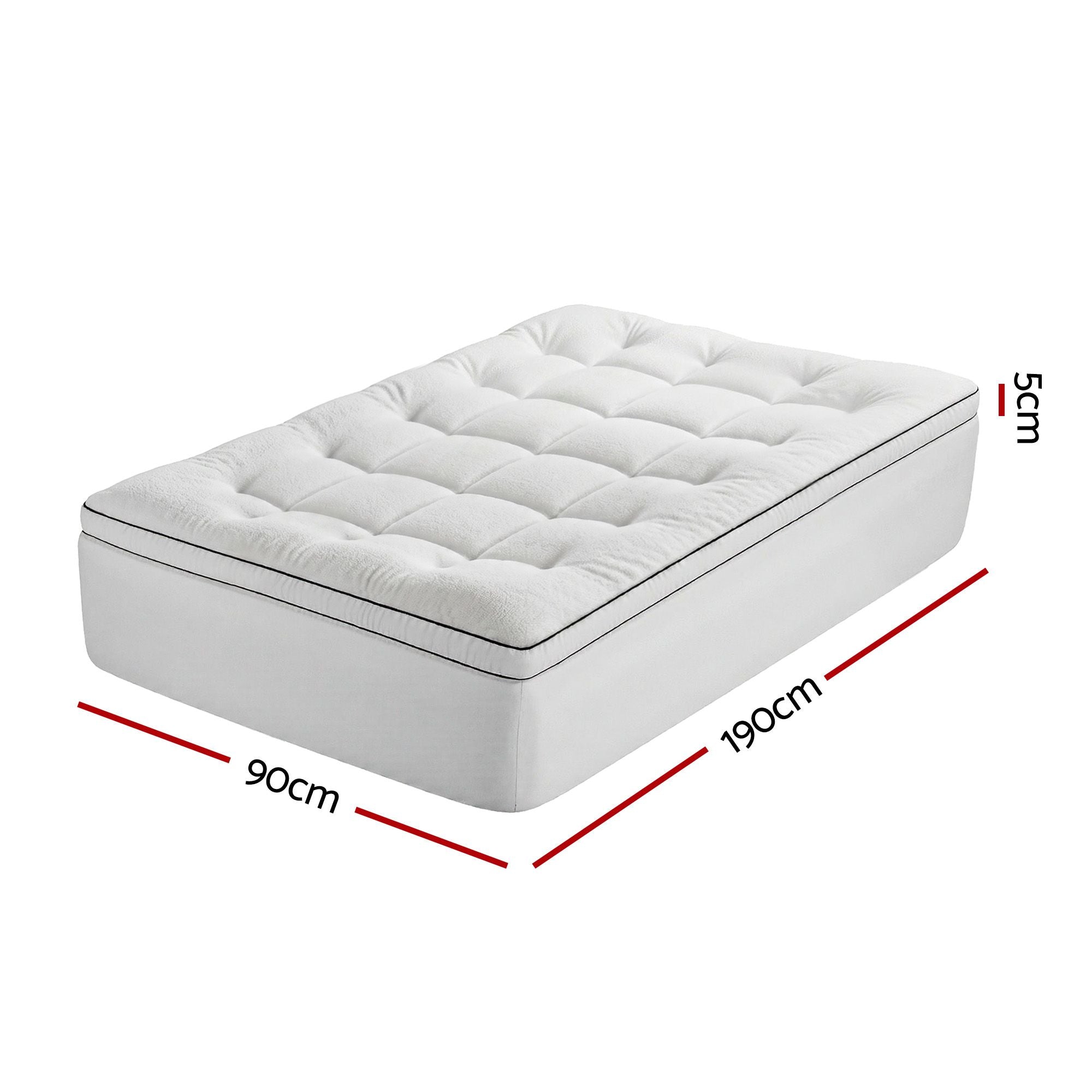 Giselle Bedding Single Mattress Topper 5cm Coral Fleece