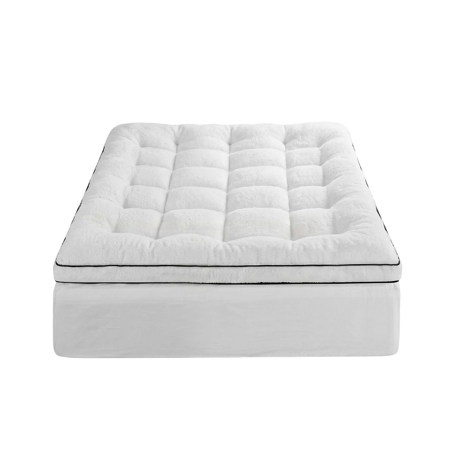 Giselle Bedding Single Mattress Topper 5cm Coral Fleece TOPPER-FLEECE-5-S