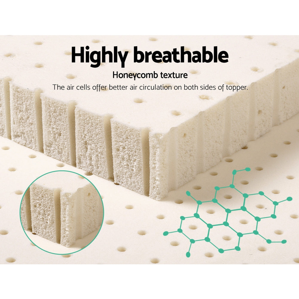 Giselle Bedding Latex Mattress Topper, 5cm Thick Cooling Bed Pad for Side Sleepers Pain Relief, 7 Zone TOPPER-LT-D-5