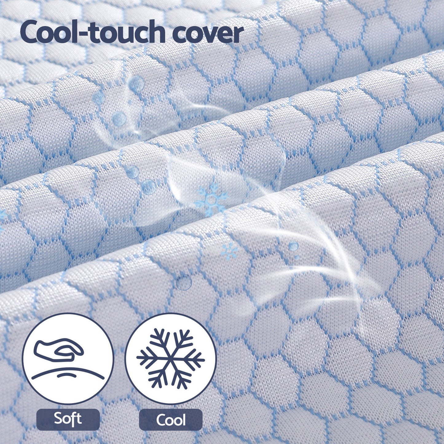 Giselle Bedding Natural Latex Mattress Topper, 7-Zone Pressure Relief Bed Pad for Back Pain, Ice Silk Cooling TOPPER-LT-D-5-CO